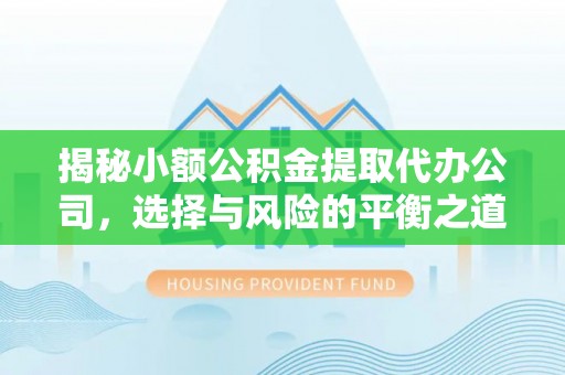 仑背揭秘小额公积金提取代办公司，选择与风险的平衡之道