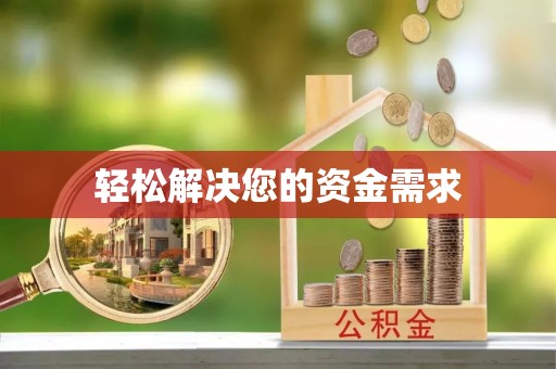仑背轻松解决您的资金需求