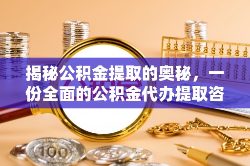 仑背揭秘公积金提取的奥秘，一份全面的公积金代办提取咨询指南