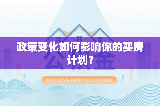 仑背政策变化如何影响你的买房计划？