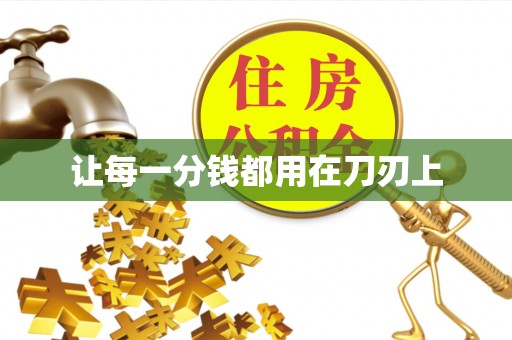 仑背让每一分钱都用在刀刃上